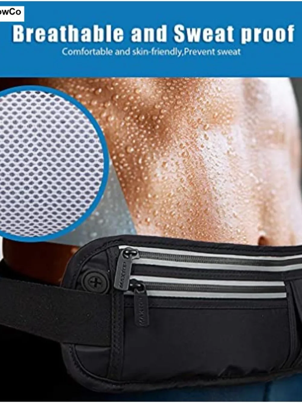 Slim Running Belt Fanny Pack - Reflective Waist Pack for Phone, Water Resistant